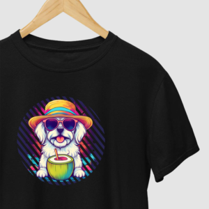 camiseta t-shirt shis tzu na praia