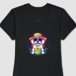 camiseta t-shirt Shih Tzu na praia