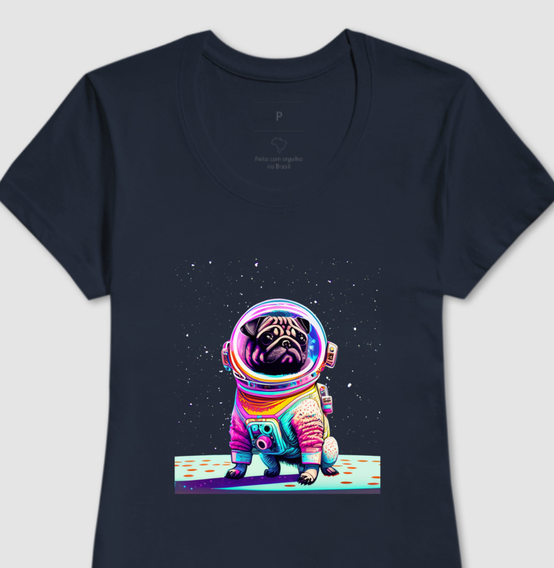 Camiseta T-Shirt Pug Astronauta