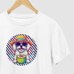 camiseta t-shirt Shih Tzu na praia